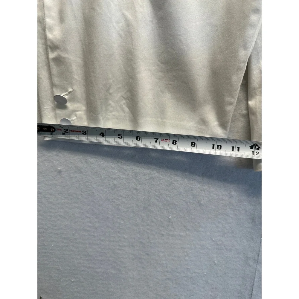 Zac & Rachel Women Crop Pants‎ White 24W Wide Leg Button Detail Cotton